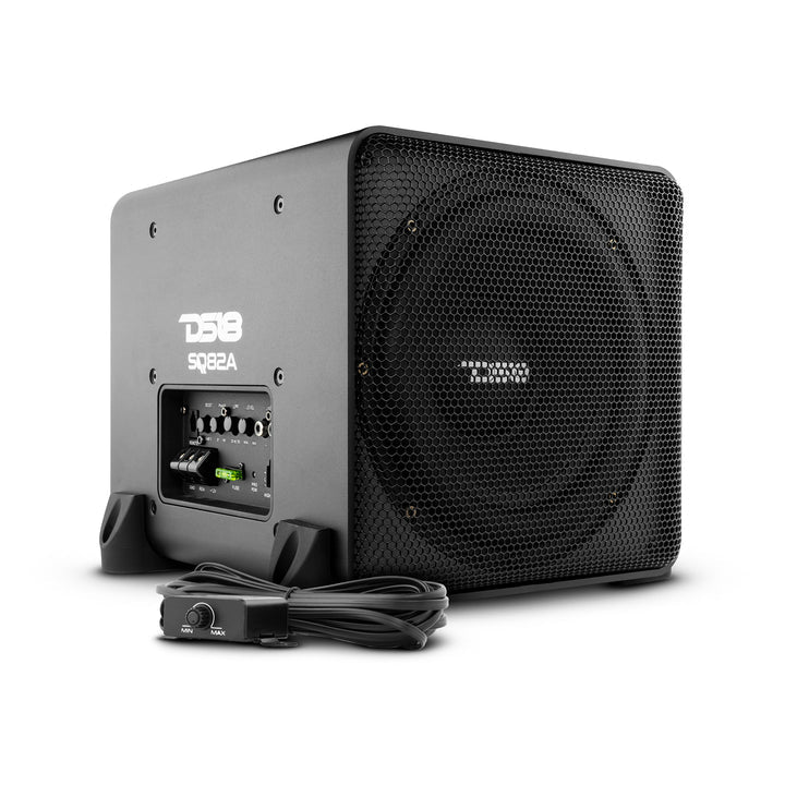 DS18 SQ82A 8″ Amplified Car Audio Subwoofer plus 8″ Passive Subwoofer in High End Aluminum Enclosure 1200 Watts Hot on Sale