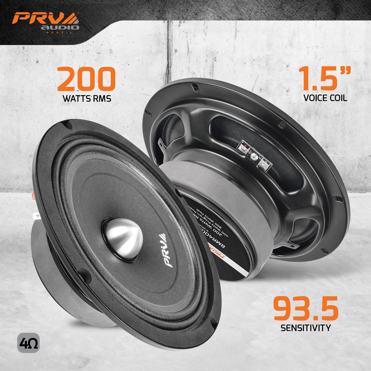 PRV Audio 8MR400B-4 SLIM 8″ Mid Range Bullet Slim Loudspeaker Online Sale