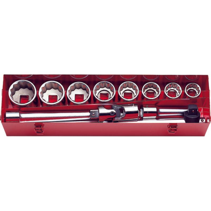 Ko-Ken 8200A 1 Inch Sq. Dr. Socket Set 12 Point 12 Pieces Online Sale