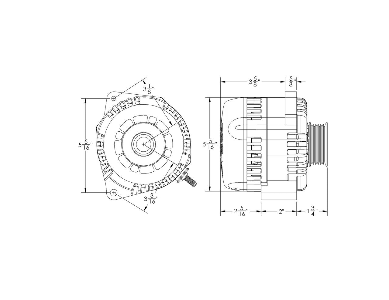 S Series 170A racing alt – replaces L mount CS130 – POLISHED FINISH Sale