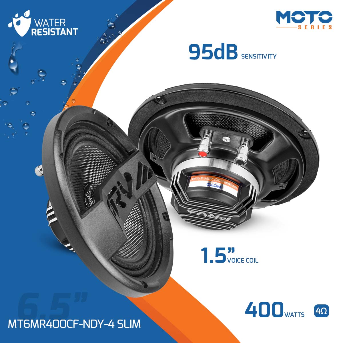 PRV Audio MT6MR400CF-NDY-4 SLIM 6.5″ CARBON FIBER NEODYMIUM MIDRANGE LOUDSPEAKER Online Sale