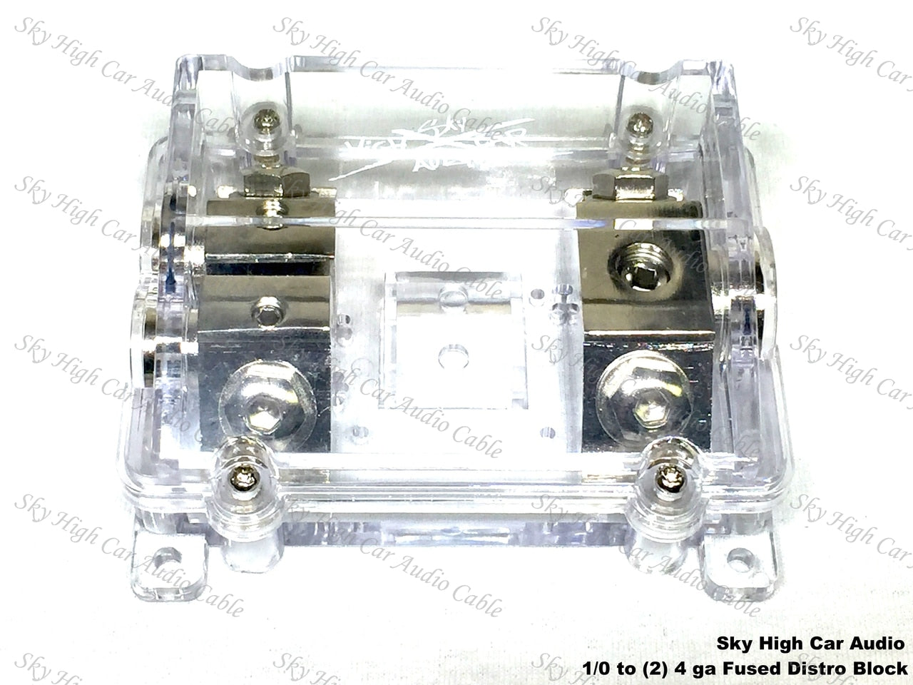 Sky High Car Audio (1) 1/0 to (2) 4GA Waterproof ANL Fused Distribution Block Dual ANL Fuse Holder Online