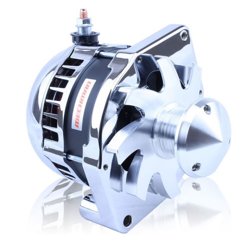 S Series 6 Phase High Output 320 Amp Alternator with 6.61″ – Self Exciting – Polished w/March 1.75″ Pulley and Fan Hot on Sale