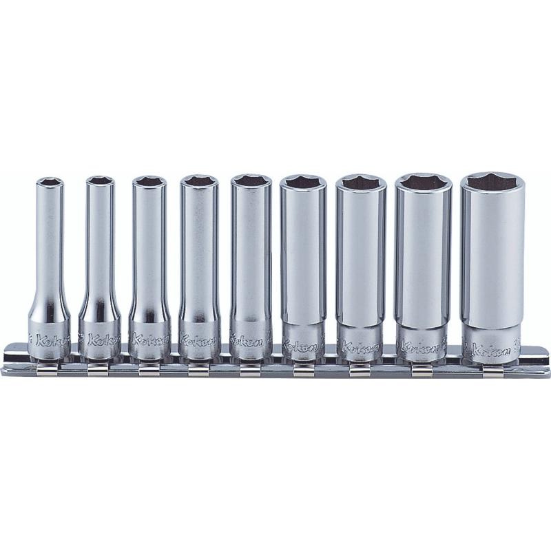 Ko-ken RS2305A/9 Hex 1/4″Sq. Dr. 12 Point Socket Set 3/16-1/2 Inch 9 Pcs on Sale