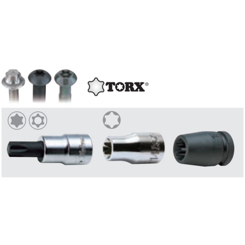Ko-Ken RS3325/9 3/8 Sq. Dr. Socket set TORX® E4-E16 9 pieces Fashion