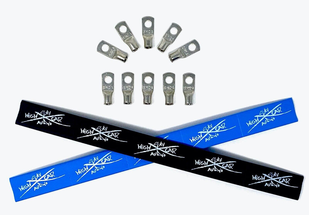 Sky High Car Audio 8 Gauge Copper Ring Terminals (3/8″ hole) w/ Heat Shrink Tubing – 10 Pack Online now