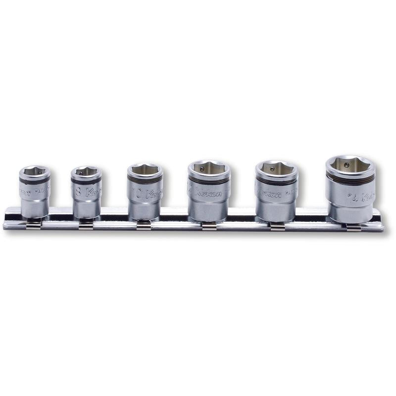 Ko-Ken RS2450MS/6 1/4 Sq. Dr. Socket set 7-14mm Nut Grip 6 pieces Online Sale