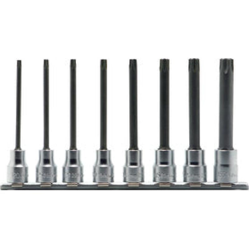 Ko-Ken RS3025/8-L100RH 3/8 In Sq. Dr. Bit Socket set TORX® T20H-T55H Tamper Resistant Length 100mm Round shank 8 Pieces Hot on Sale