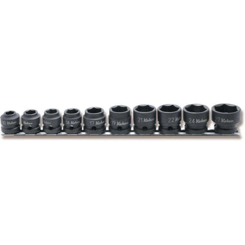 Ko-Ken RS14401MS/10 Socket set 10-27mm 6 Point 300mm Thin walled 10 pieces 1/2 Sq. Drive Online Hot Sale