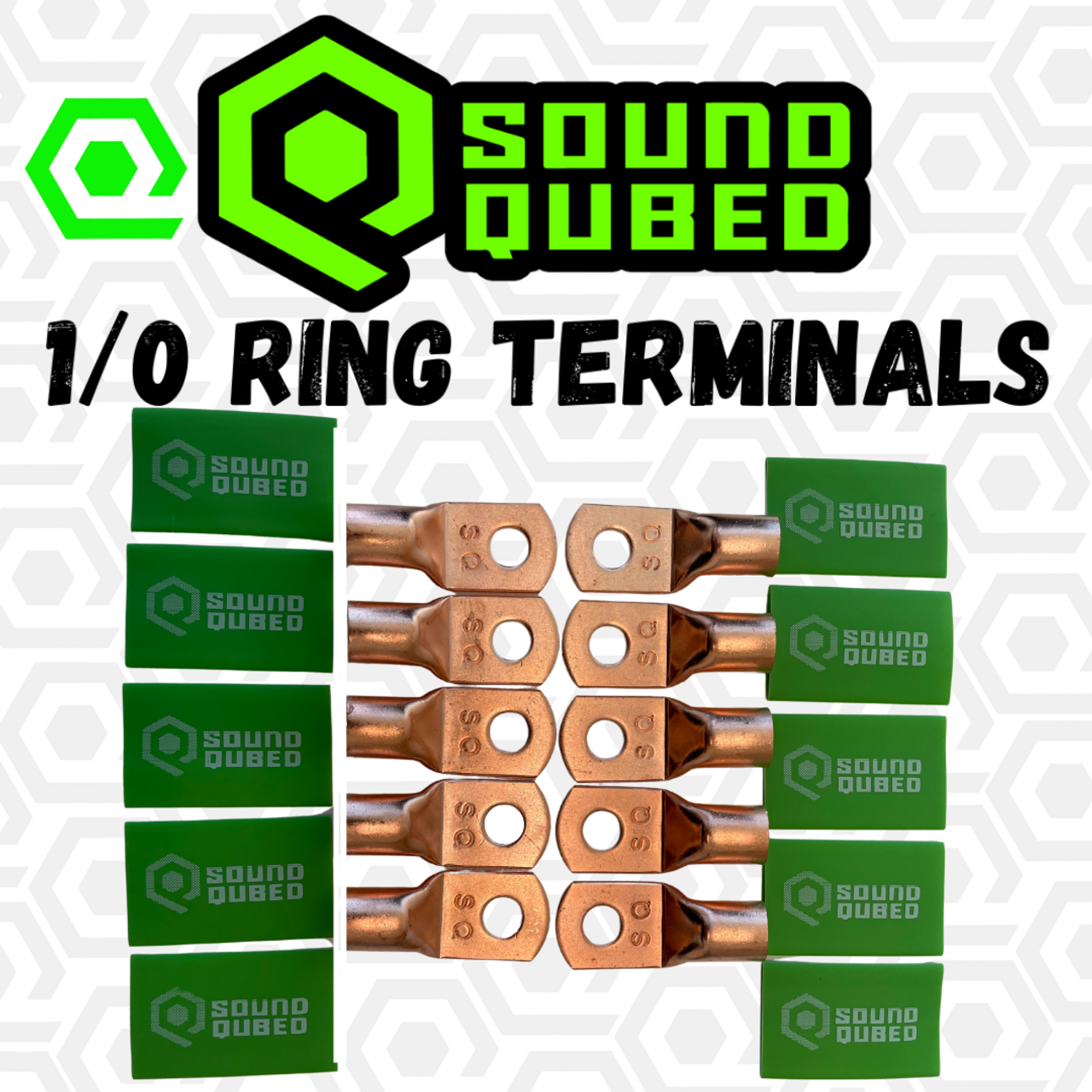 SoundQubed 1/0 Gauge Soundqubed Ring Terminals with Heat Shrink – Copper Discount