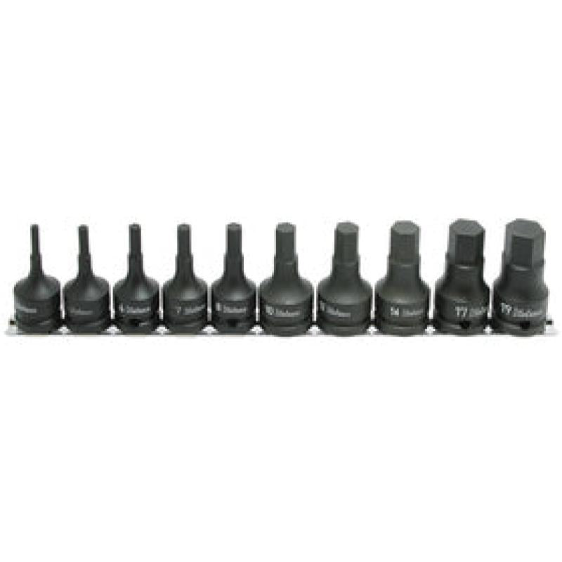 Ko-Ken RS4012M/10-L60 Bit Socket set 4mm-19mm Hex 300mm 10 pieces 1/2 Sq. Drive Discount