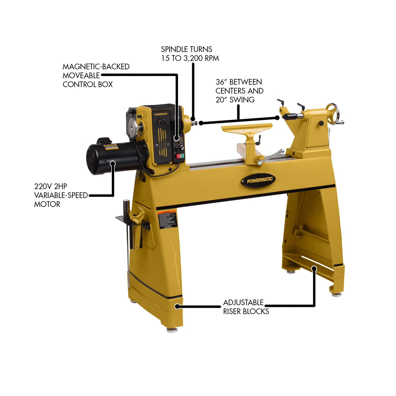 Powermatic 3520C Lathe, 2HP, 1PH, 220V Hot on Sale
