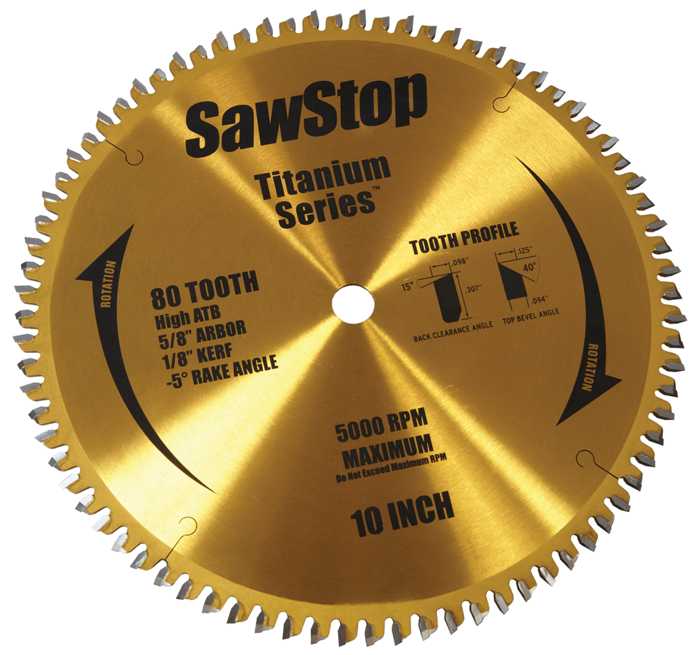 SawStop 10″ Titanium Series Premium Woodworking Blade – 80 Tooth Online Hot Sale