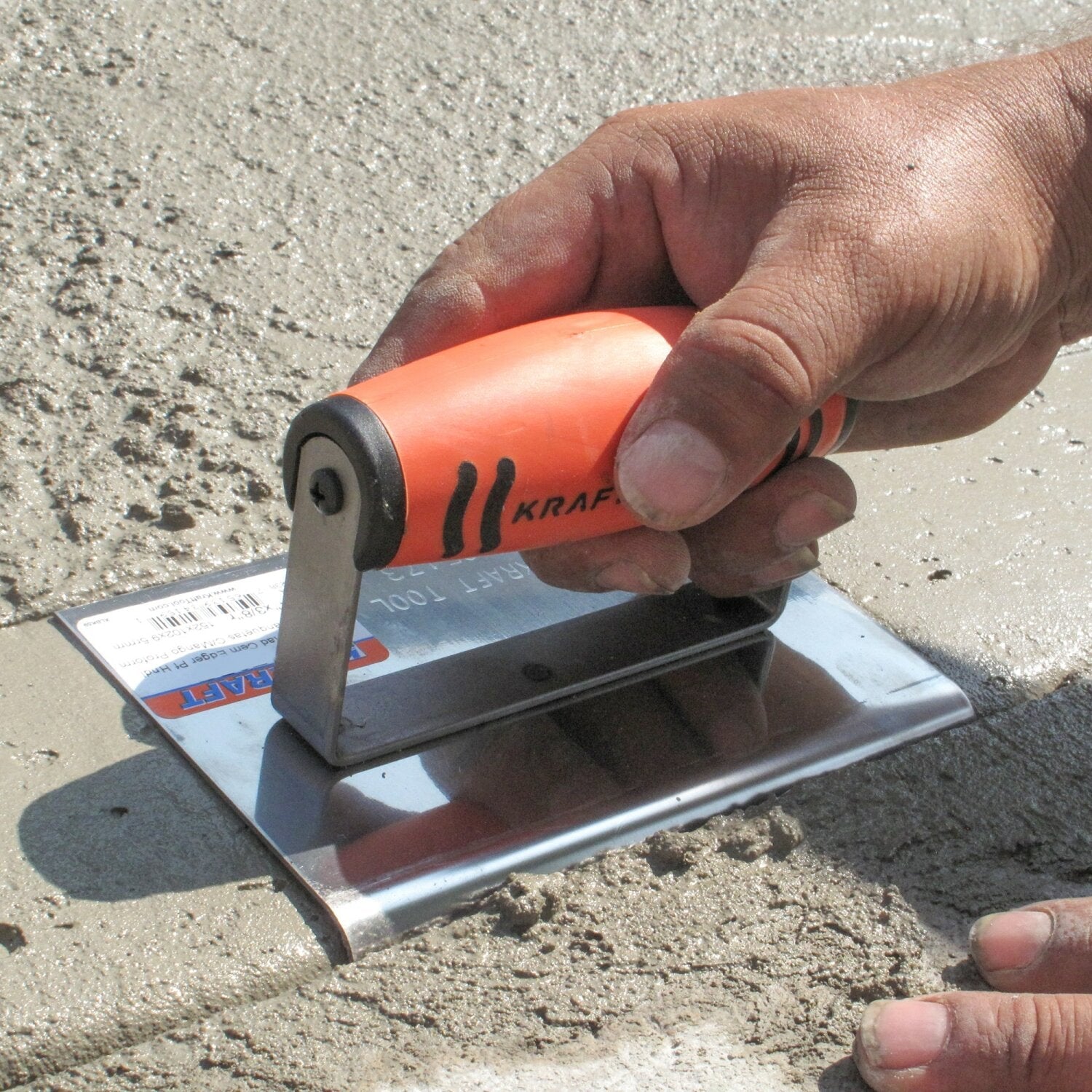 Kraft Tool CF101PF 8″ x 6″ 1/4″R Stainless Steel Cement Edger with ProForm Handle Online now