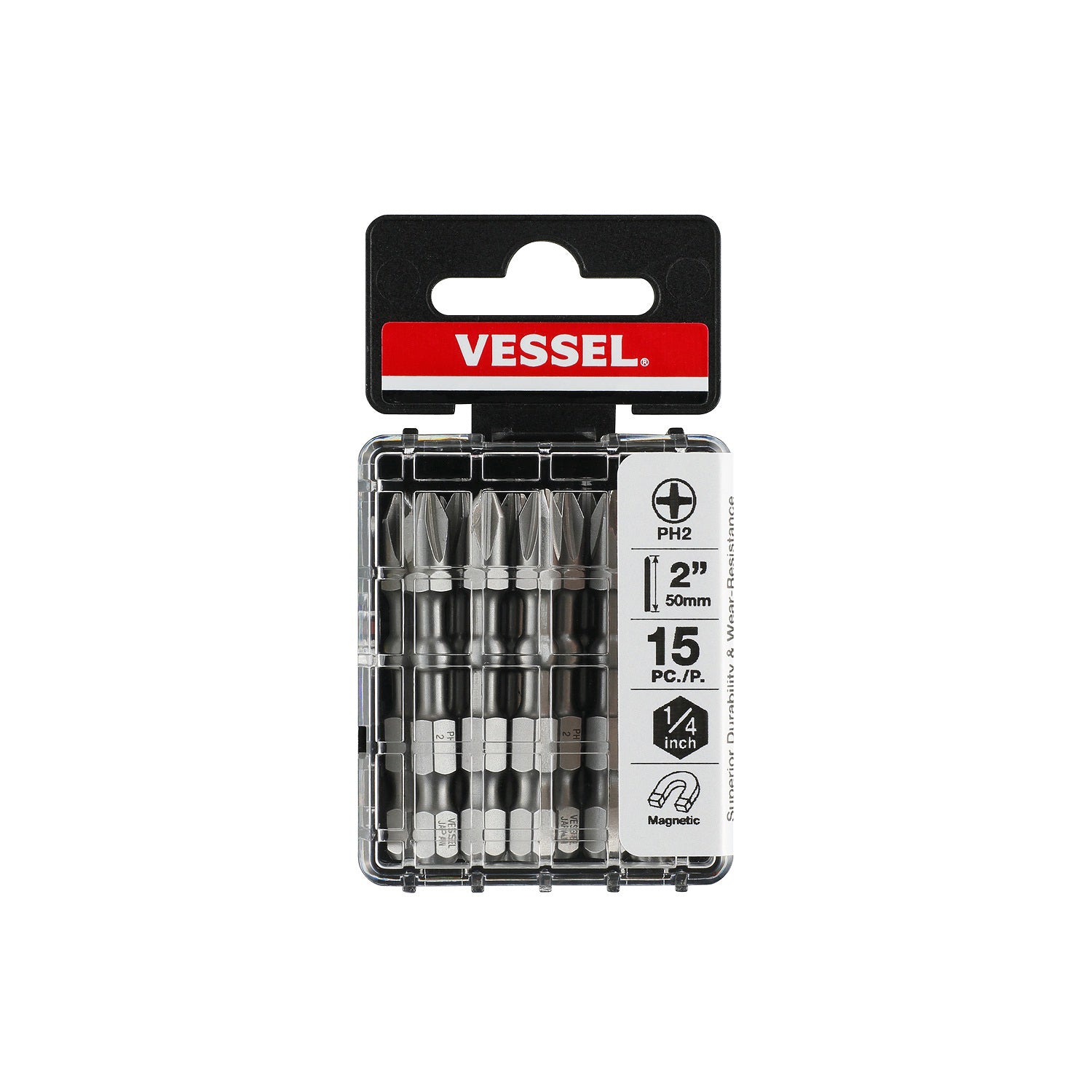 Vessel Tools IMPACT BALL Torsion Bit PH2x50 15PC. (Case) Online