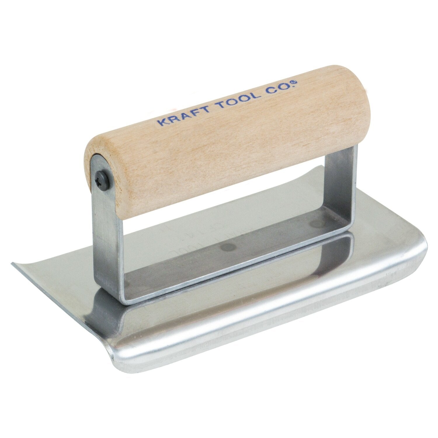 Kraft Tool CF165C 6″ x 4″ 1/2″R Stainless Steel Curved Ends Cement Edger with Wood Handle Online now