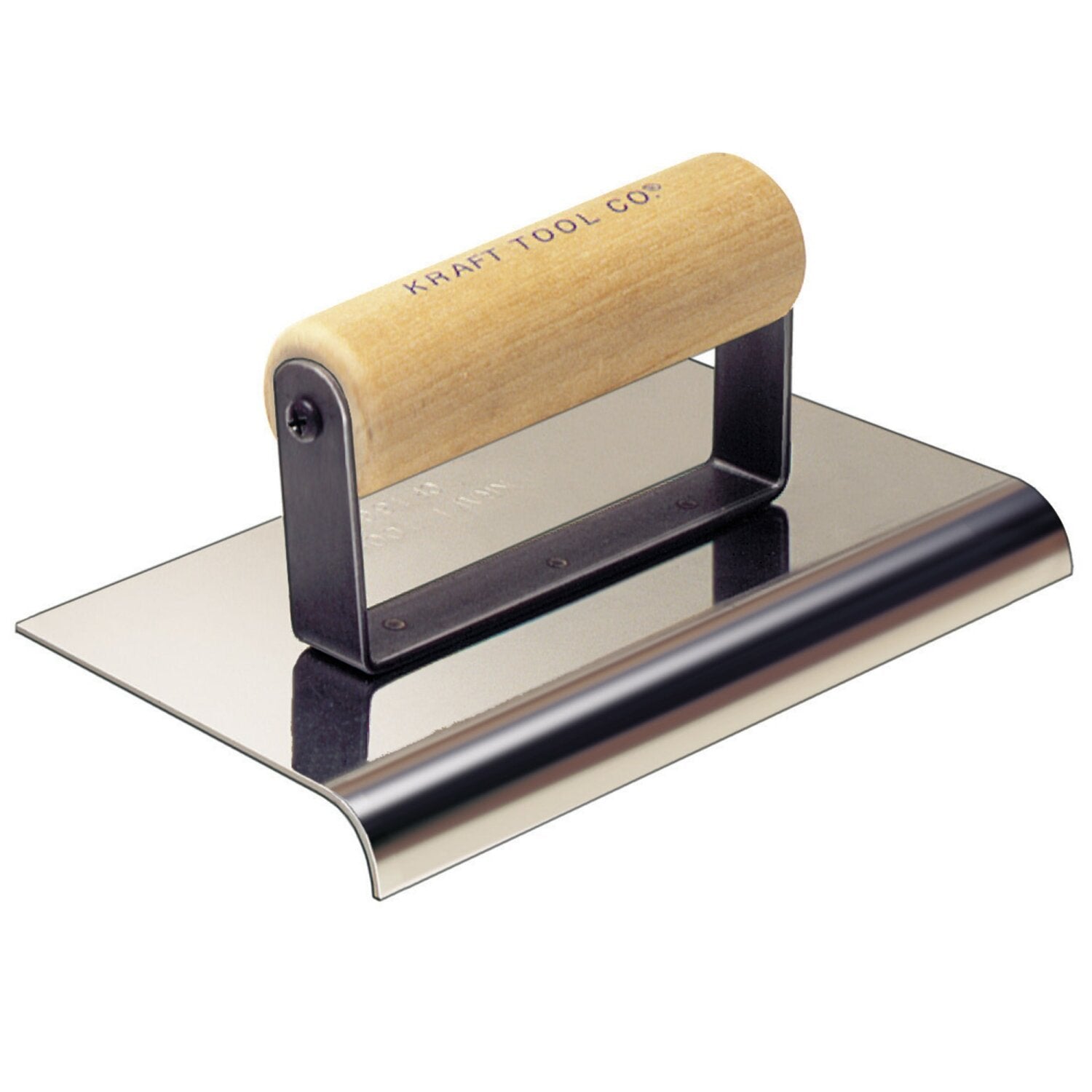 Kraft Tool CF320 10″ x 6″ 3/8″R Stainless Steel Highway Edger with Wood Handle Discount