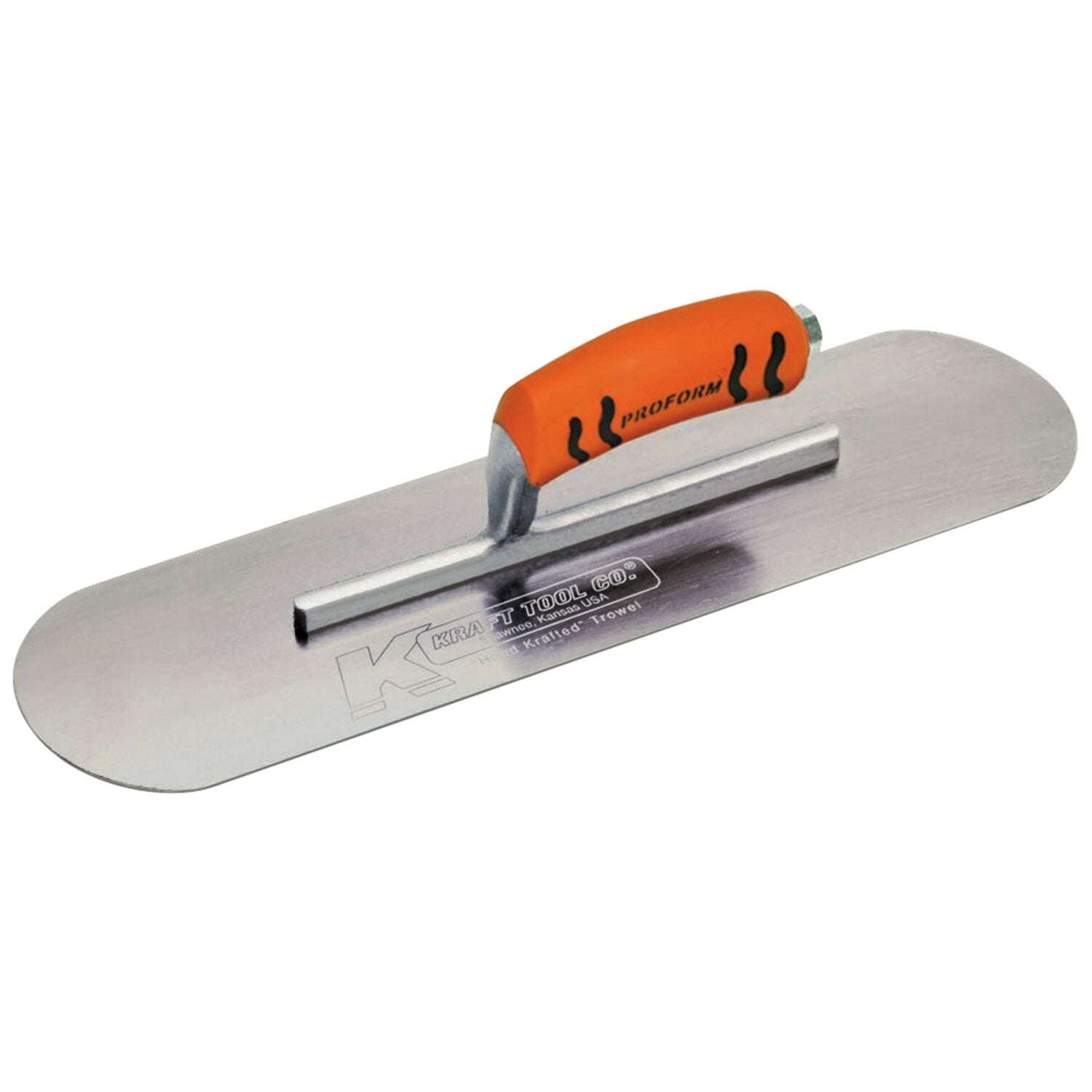 Kraft Tool CF435PF 10″ x 3″ Carbon Steel Pool Trowel with a ProForm Handle on a Short Shank Fashion