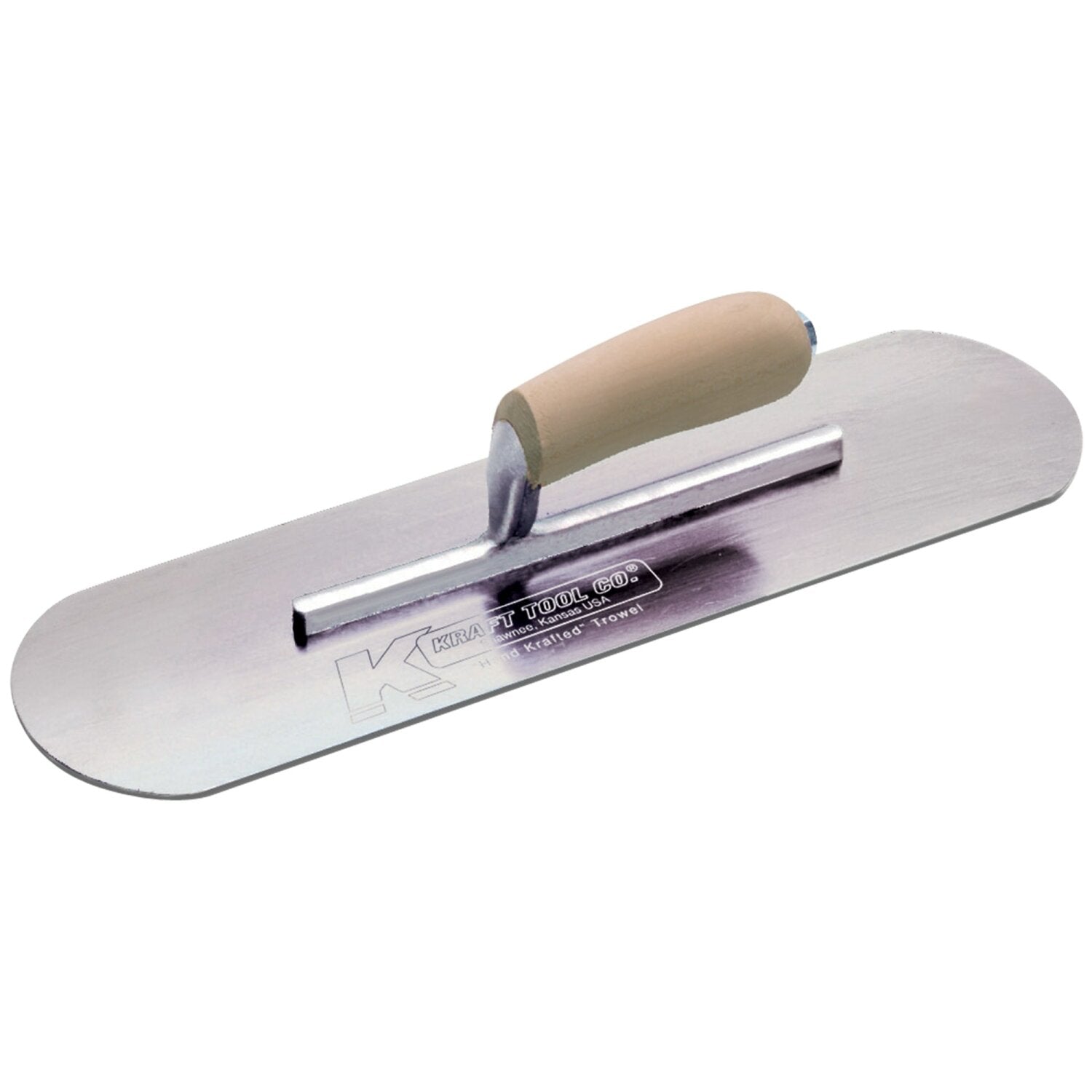 Kraft Tool CF325 10″ x 3″ Swedish Stainless Steel Pool Trowel with a Camel Back Wood Handle on a Short Shank Online Sale