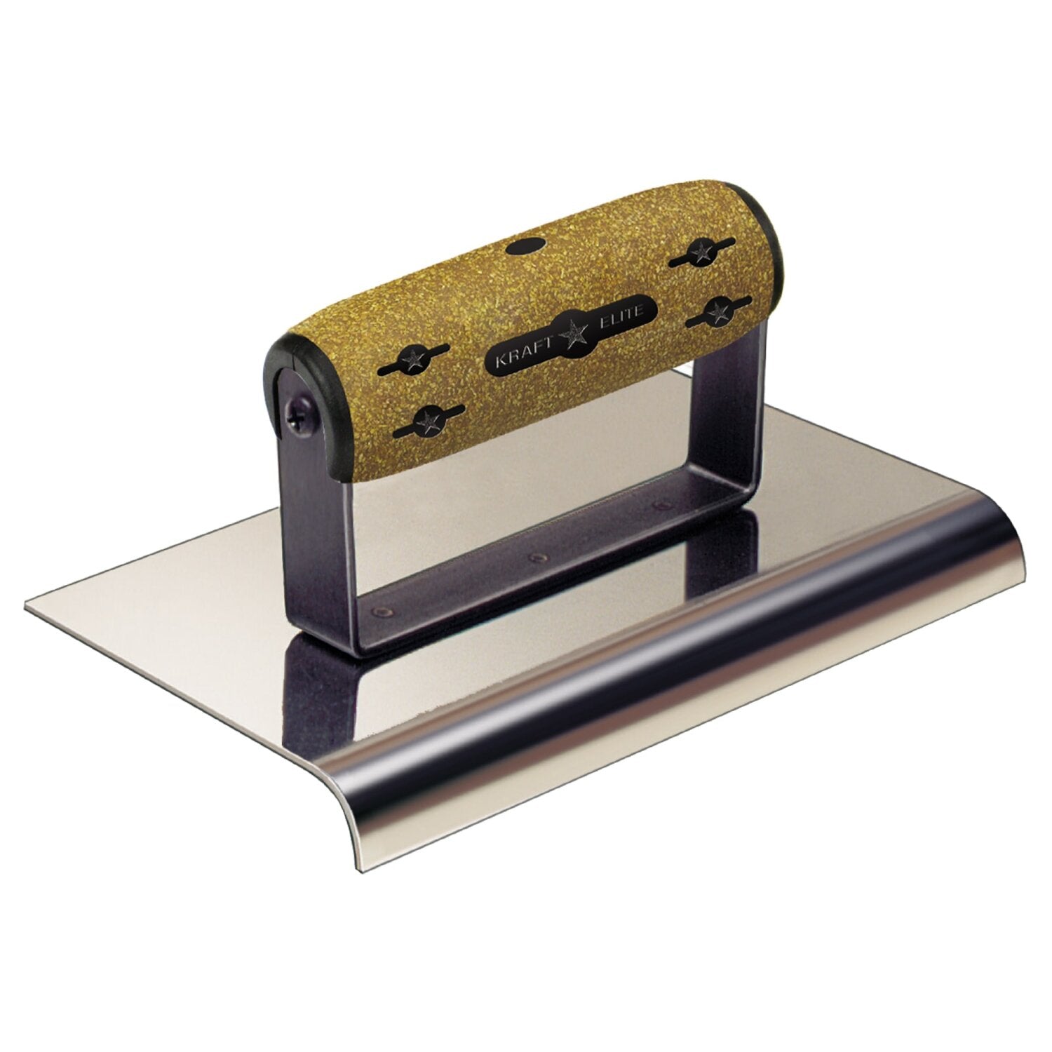 Kraft Tool CFE167K 8″ x 4″ 3/8″R Elite Series Five Star Stainless Steel Cement Edger with Cork Handle Online now