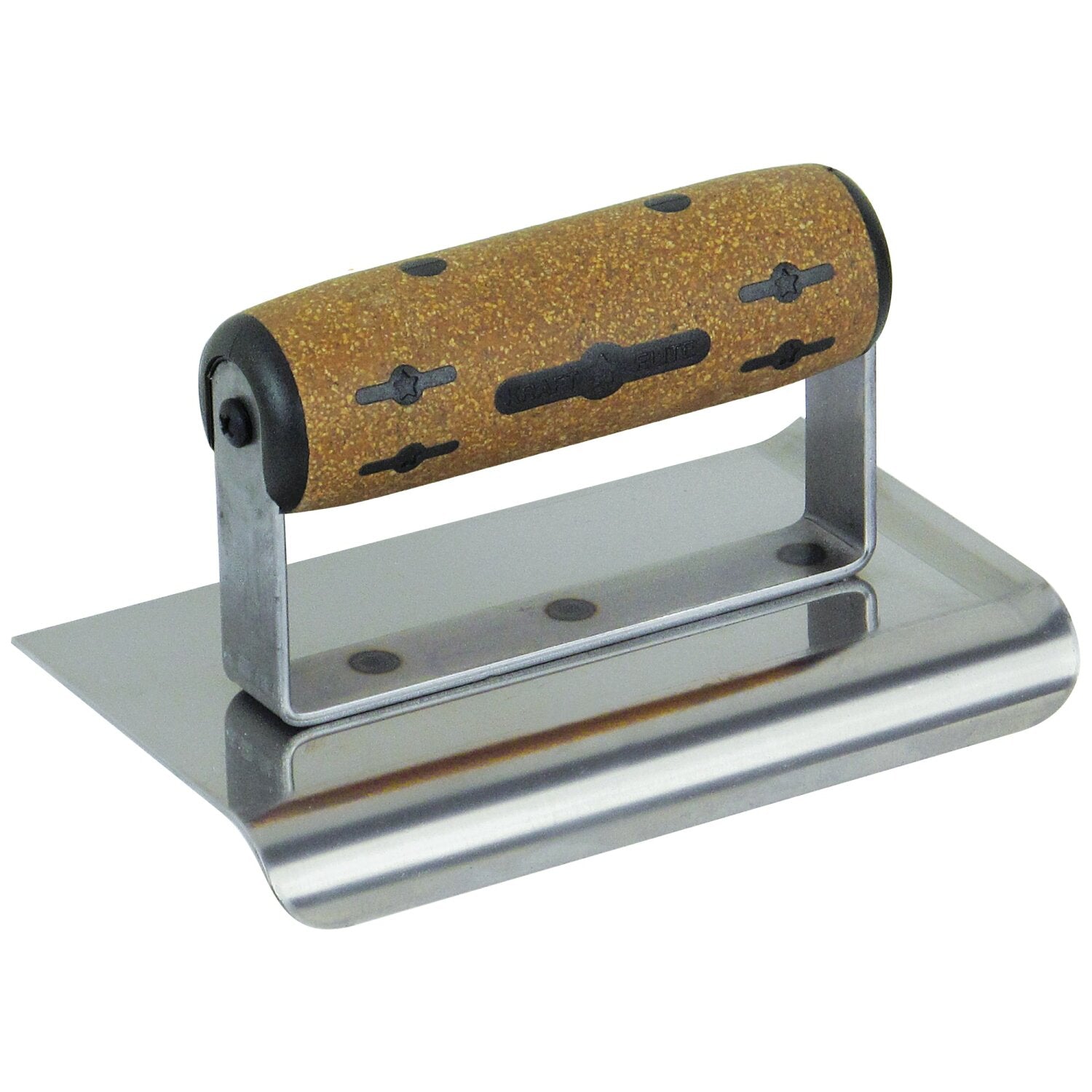 Kraft Tool CFE166KCF 8″ x 4″ 1/2″R Elite Series Stainless Steel Single Curved End Cement Edger with Cork Handle Fashion