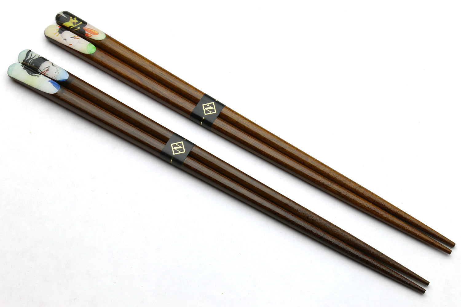 Premium Japanese Ebony Wood Chopsticks — Anime Design Lacquered Twin Pair in Paulownia Box Hot on Sale