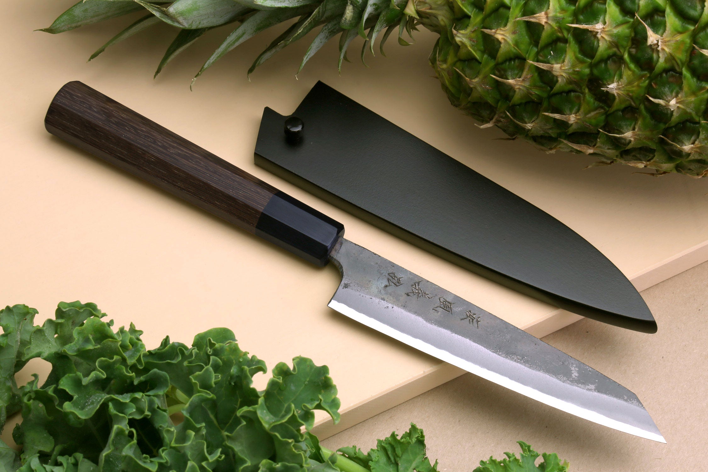 Yoshihiro Aogami Super Blue High Carbon Steel Kurouchi Petty Kiritsuke Utility Knife with Shitan Wood Handle Online Sale