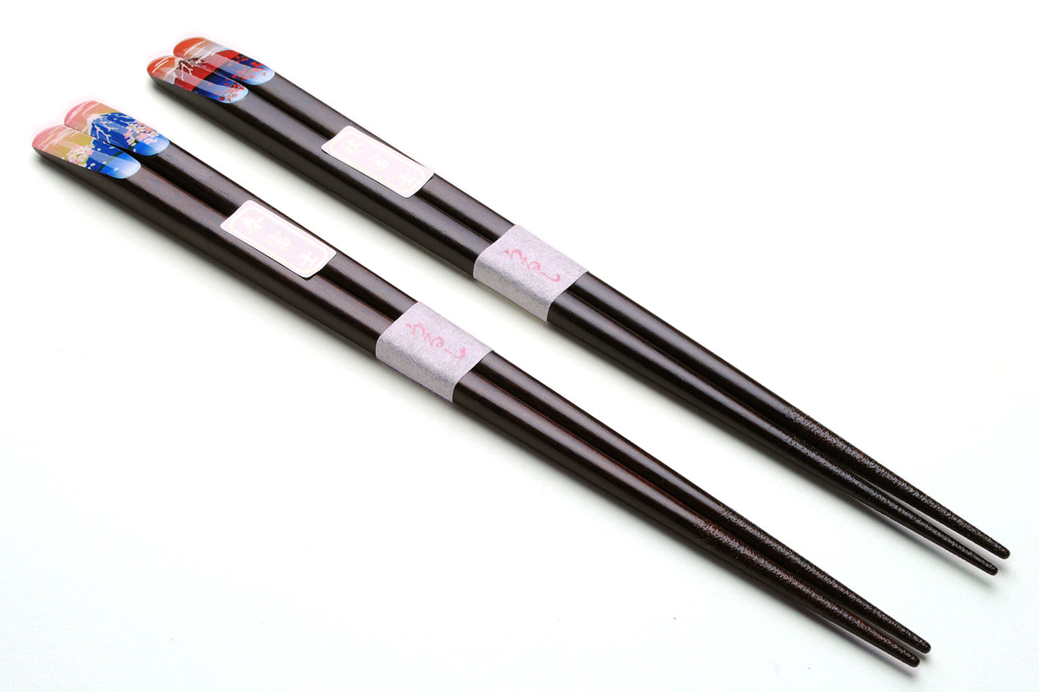 Japanese Premium Chopsticks Fukiurushi lacquered Mt. Fuji Four Seasons with Paulownia wooden box on Sale