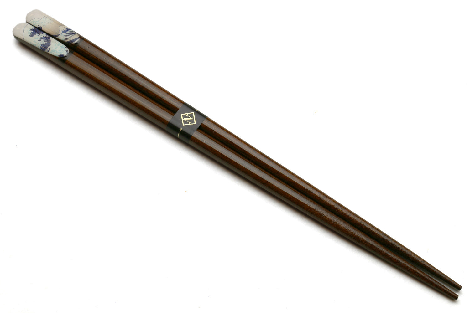 Premium Japanese Ebony Wood Chopsticks — Great Wave Design Lacquered Pair in Paulownia Box Discount
