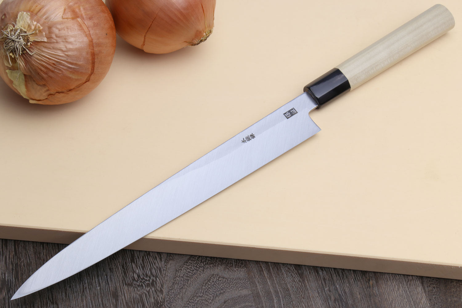Yoshihiro Hongasumi Blue Steel Yanagi Sushi Sashimi Japanese Knife Magnolia Handle Supply