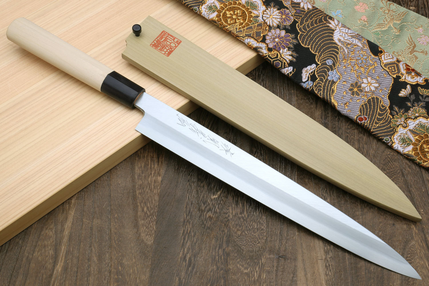 Yoshihiro Kasumi White Steel Yanagi Sushi Sashimi Japanese Knife Magnolia Handle Online Sale
