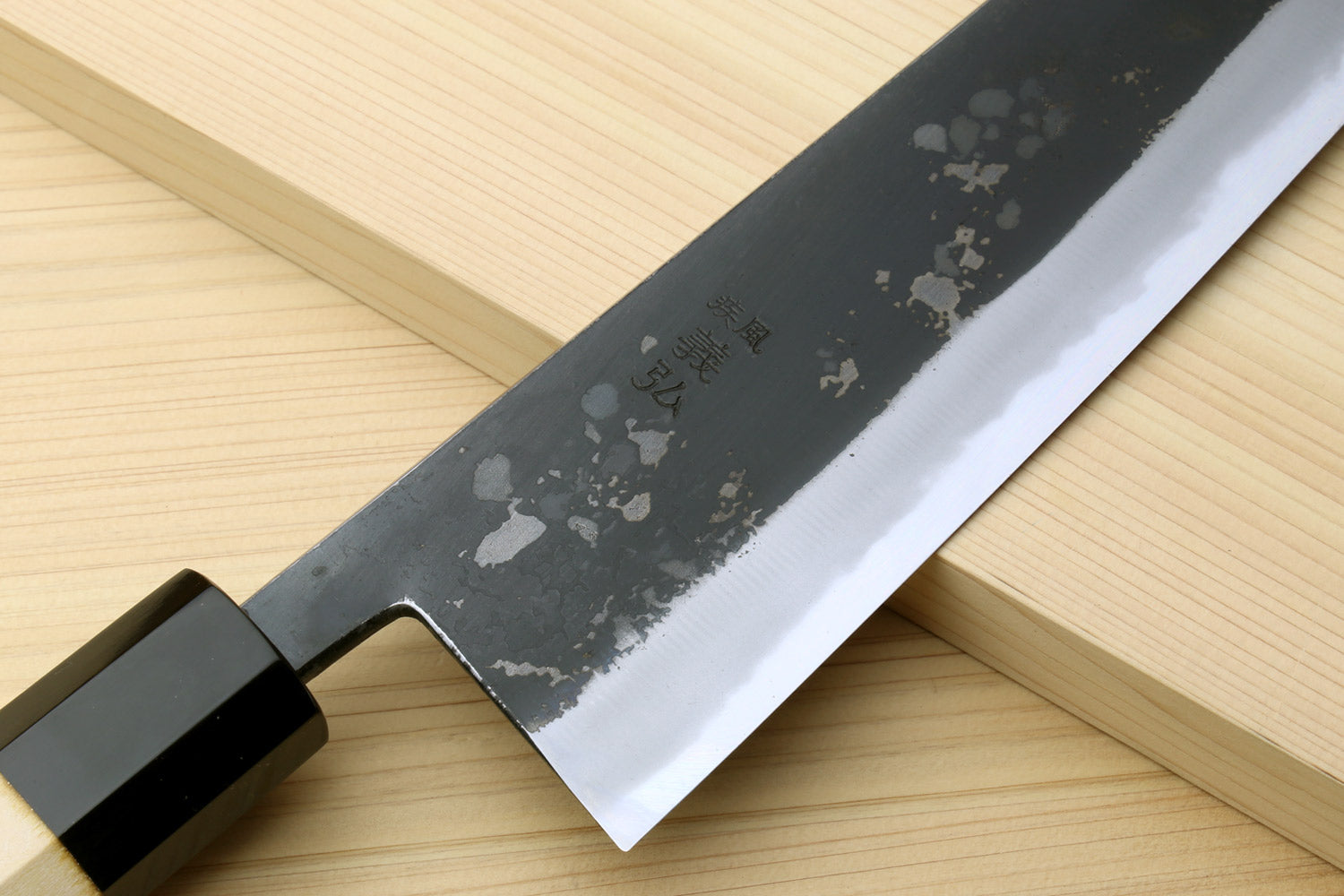 Yoshihiro High Carbon Blue Steel #2 Kurouchi Japanese Kiritsuke Chef Knife with Kaede Handle Online Sale