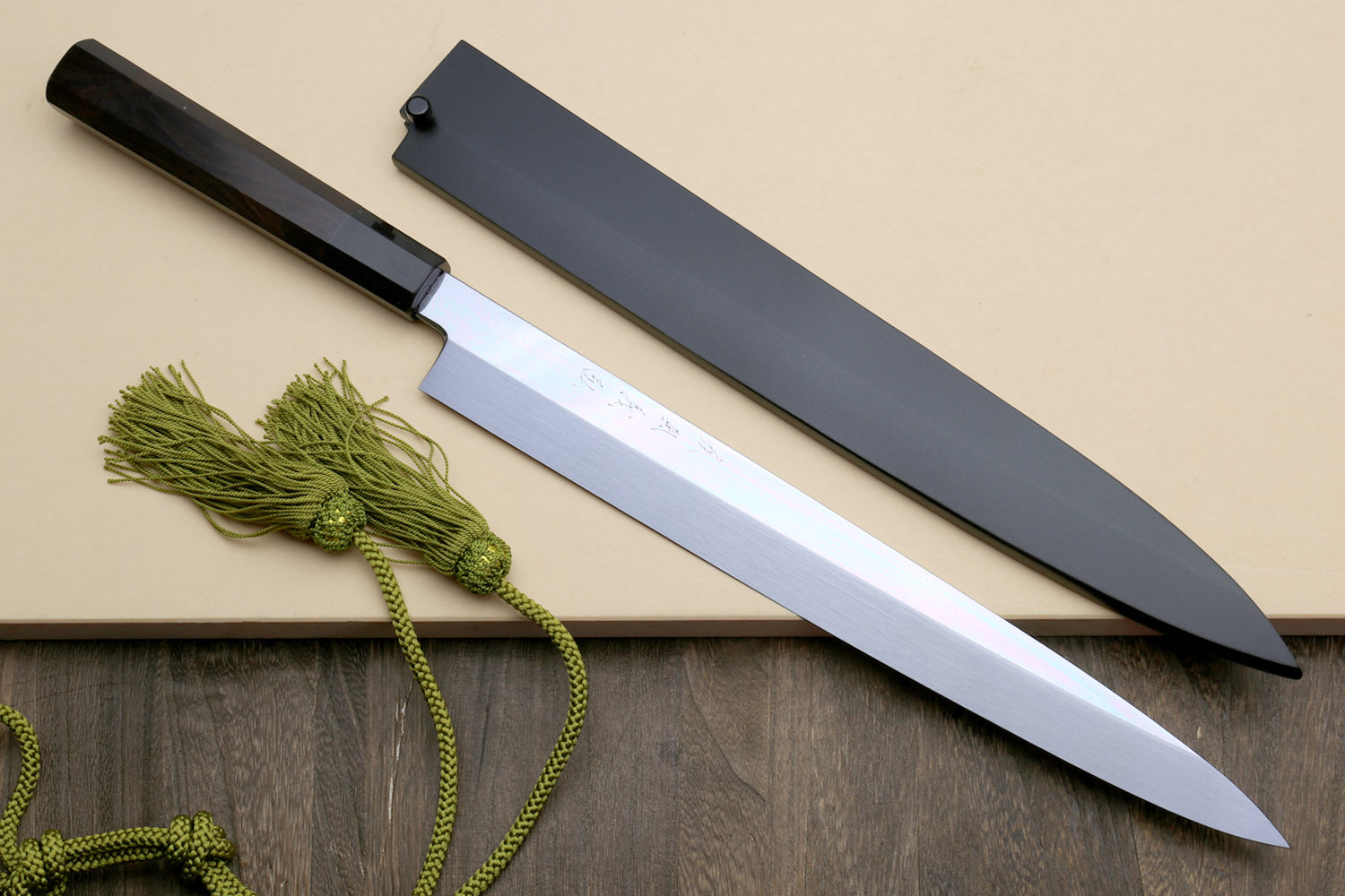 Yoshihiro Honyaki White Steel Mirror-Finished Yanagi Ebony Handle Fashion