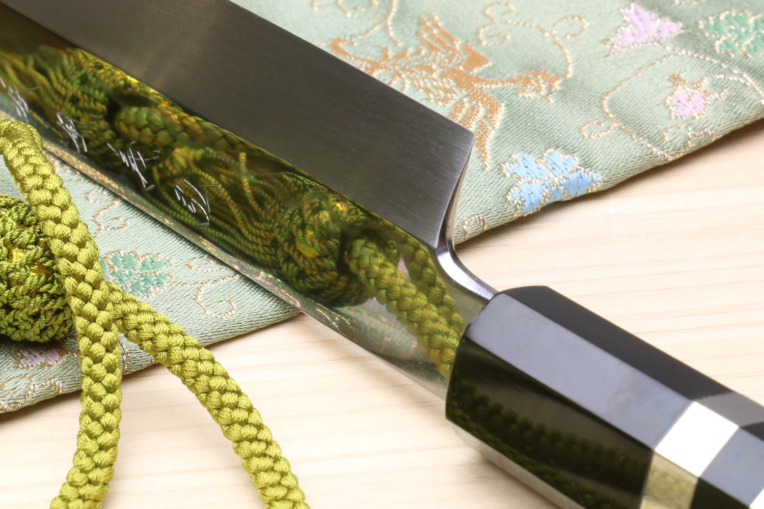 Yoshihiro Honyaki White Steel Mirror Finished Namiukashi Sakimaru Takobiki Sushi Sashimi Japanese Knife with Triple Nickel Silver Ring Ebony Handle Online now