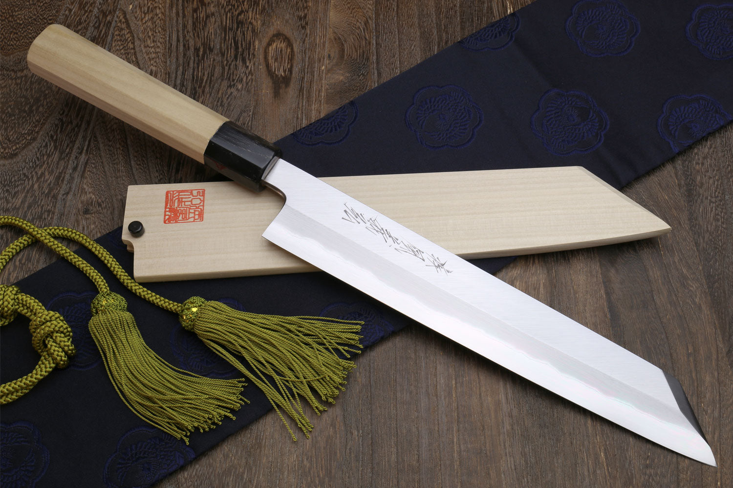Yoshihiro Hongasumi White Steel Kiritsuke Multipurpose Japanese Chef Knife Magnolia Handle Hot on Sale