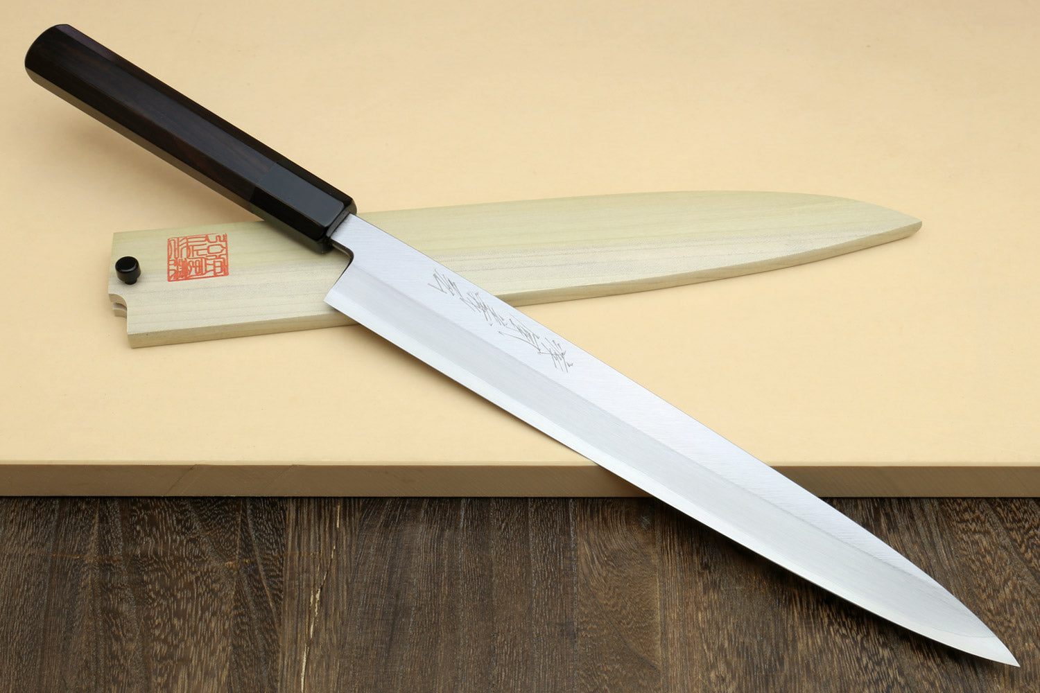 Yoshihiro Inox Stainless Steel Yanagi Sushi Sashimi Japanese Chef Knife Octagonal Ebony Handle Sale