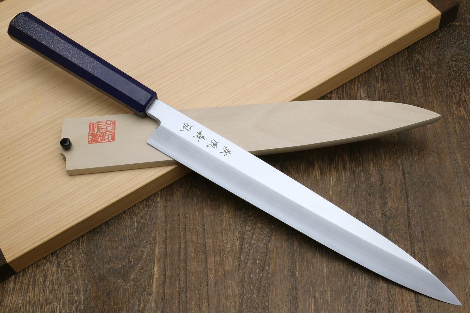 Yoshihiro Inox Stainless Steel Yanagi Sushi Sashimi Japanese Knife with Saya Cover – Handle Type A Discount