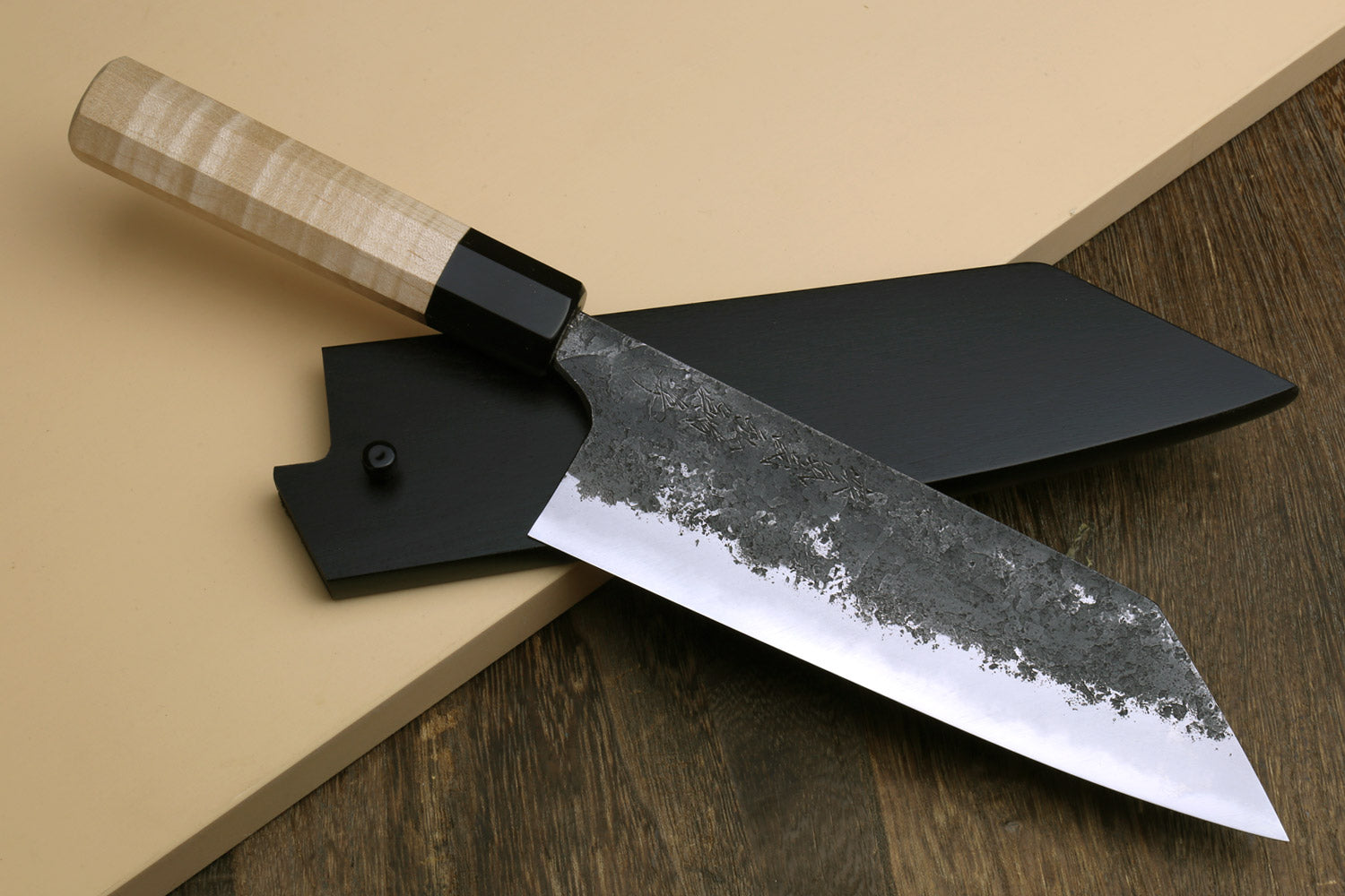 Yoshihiro Nashiji High Carbon White Steel #2 Kiritsuke Japanese Multipurpose Knife with Camphor Handle Fashion