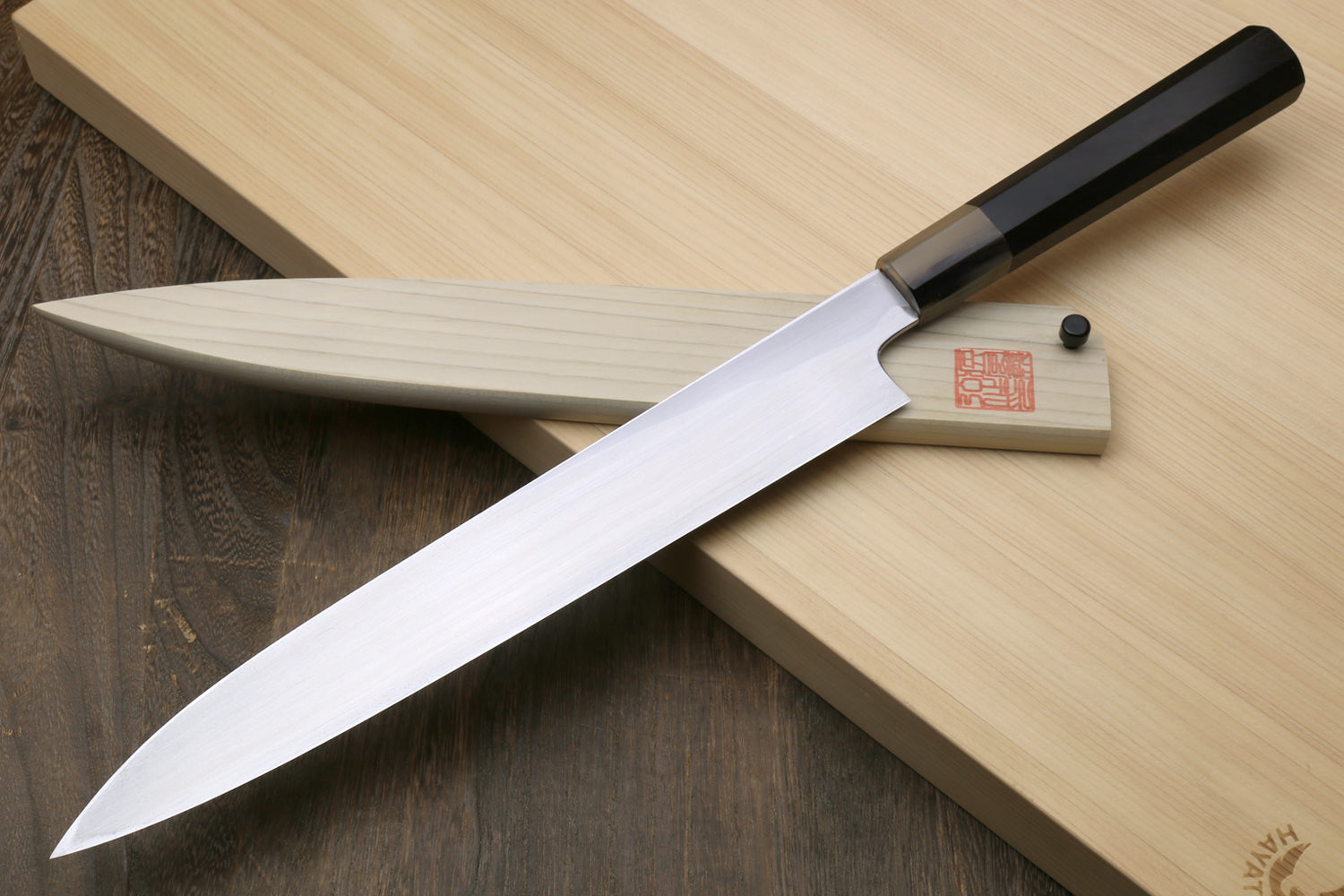 Yoshihiro Masashi Hongasumi White Steel Yanagi Sushi Sashimi Japanese Knife Ebony Handle Sale