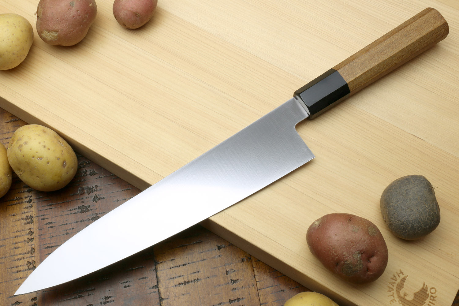Yoshihiro VG-1 Gold Stainless Steel Gyuto Japanese Chefs Knife Ambrosia Handle with Saya Cover Online Hot Sale