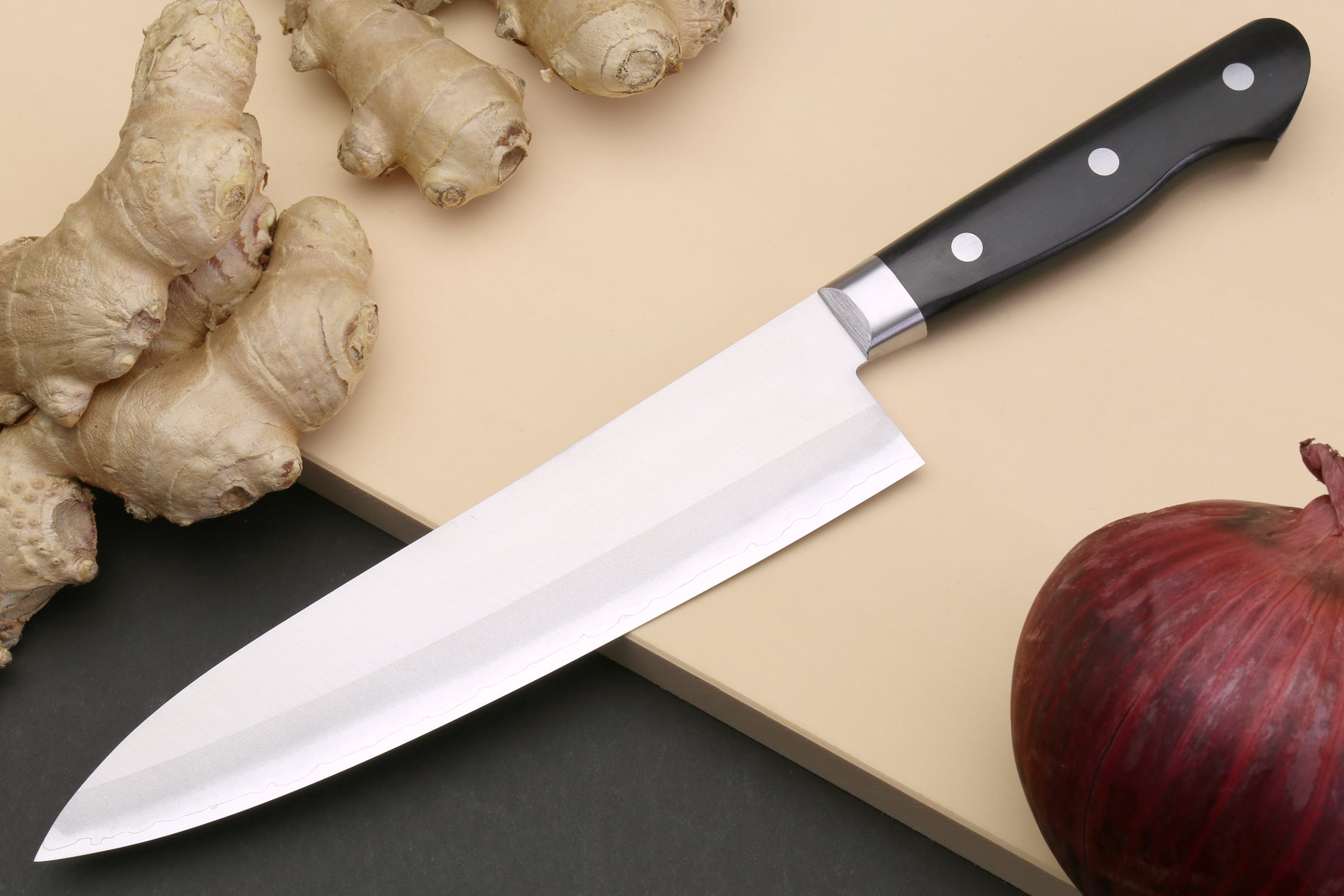 Yoshihiro VG-10 Gold Stainless Steel Gyuto Japanese Chefs Knife 8.25″ (210mm) Online Sale