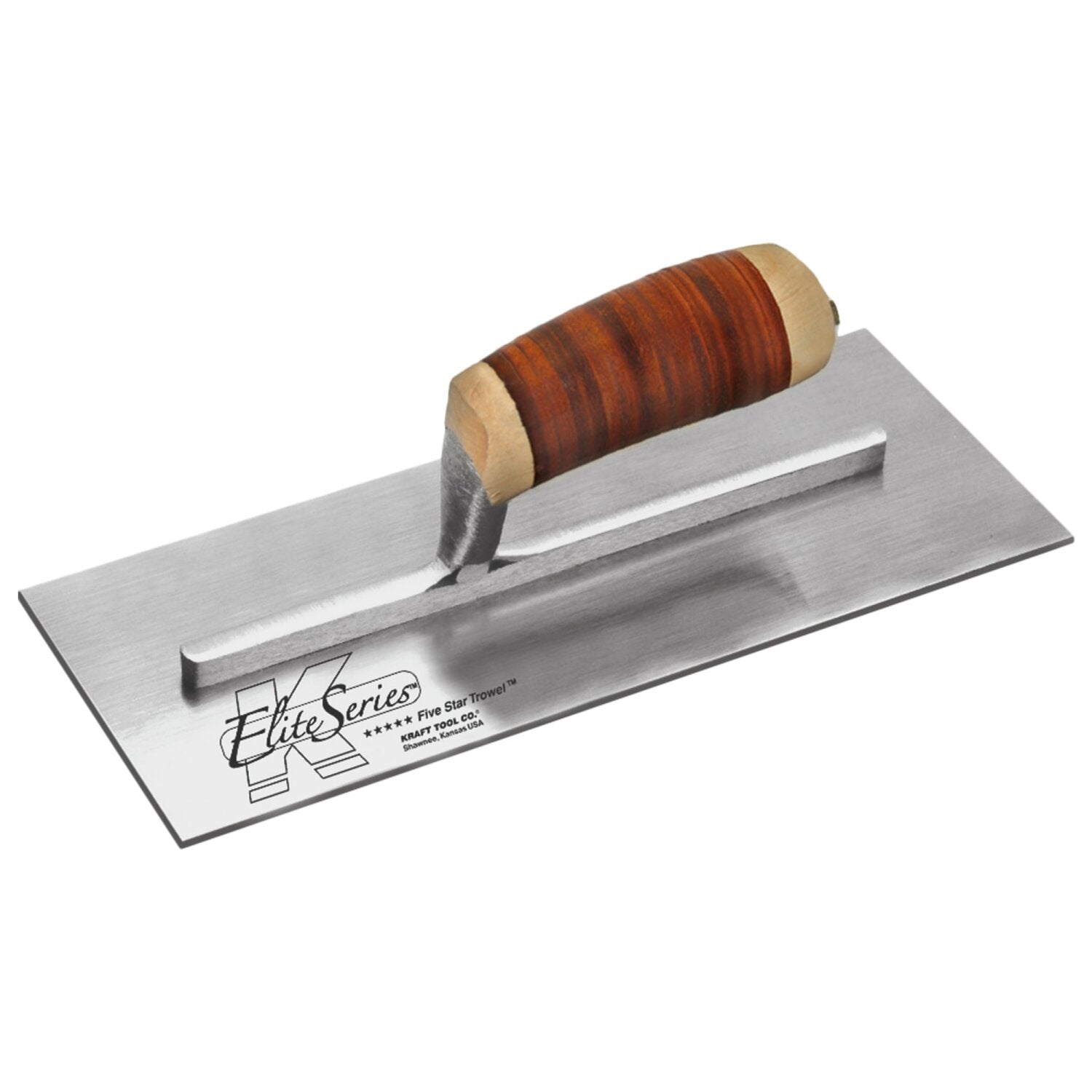 Kraft Tool PLE468L Elite Series Five Star 12″ x 5″ Carbon Steel Plaster Trowel with Leather Handle Online