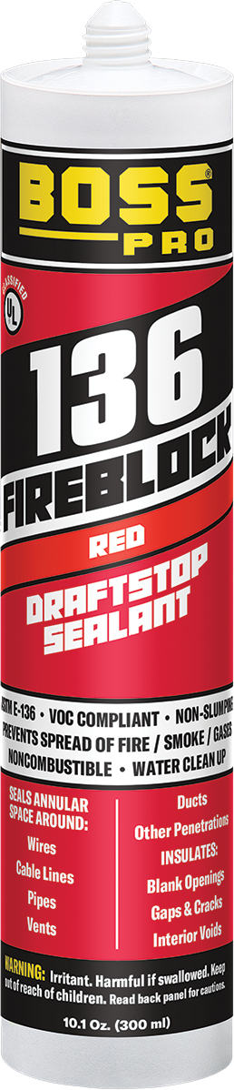 Boss Products 136 FireStop/DraftStop Sealant, 10.1 oz Cartridge Supply