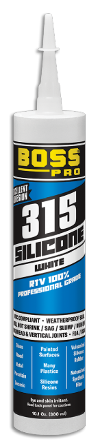 Boss Products 315 100% RTV Silicone Sealant, 10.1 oz Cartridge, Clear Online Sale