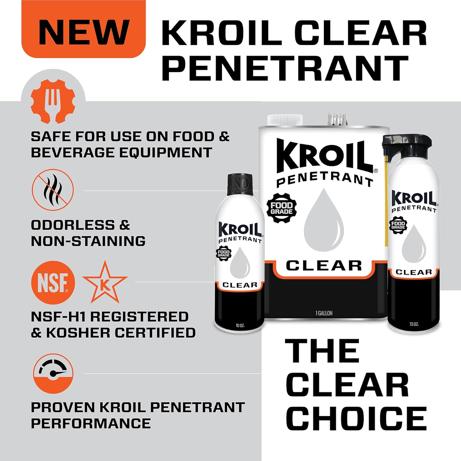Kroil CKS032 Clear Food Grade Penetrating Oil, Aerosol Spray-3oz Can Fashion