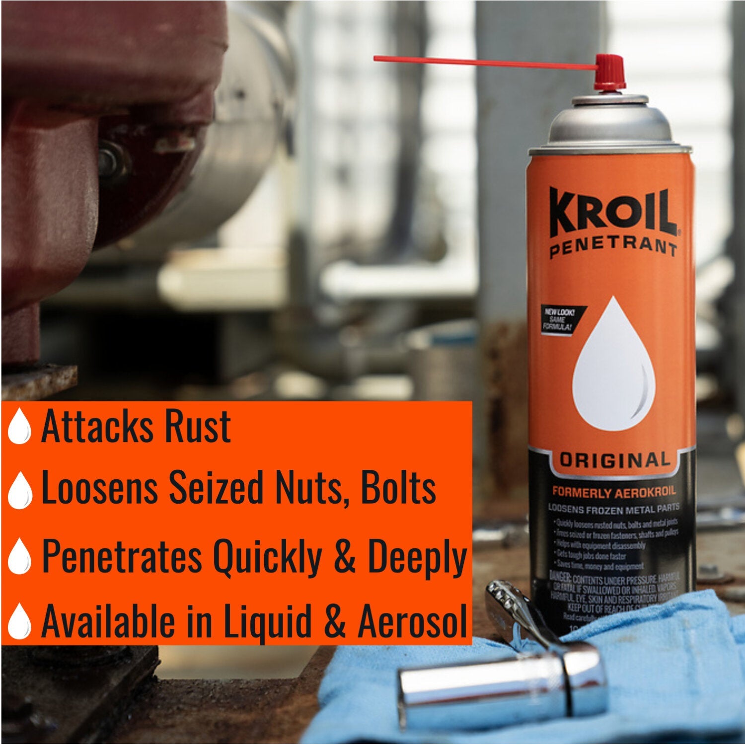 Kroil KL081 Original Penetrant Oil, 8 oz – For Rusted Bolts, Metal, Hinges, Chains, Moving Parts on Sale