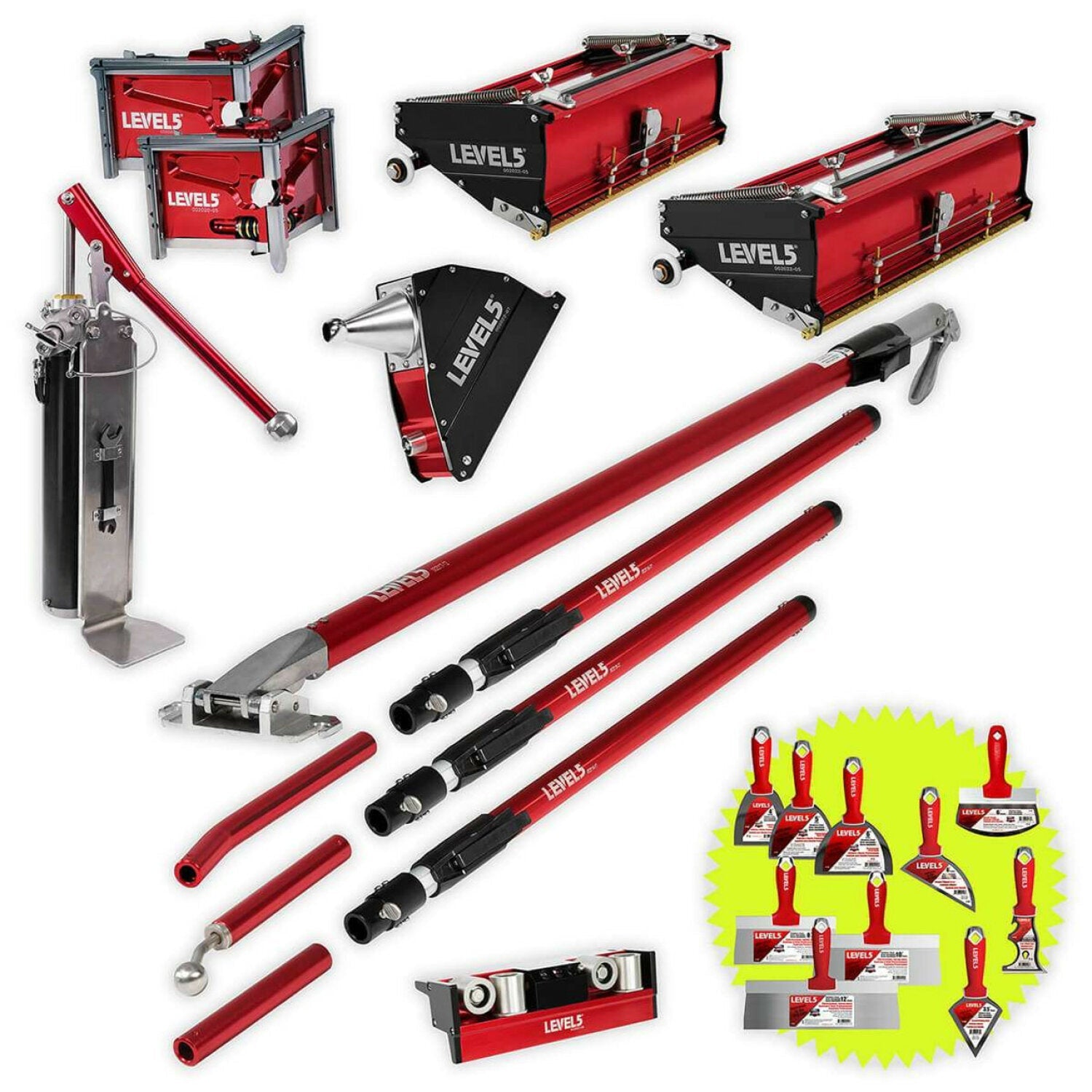 Level5 4-602 10/12″ Flat Boxes, 3″ Corner Finisher, Angle Box, Pump, Roller, Std. Handles Online