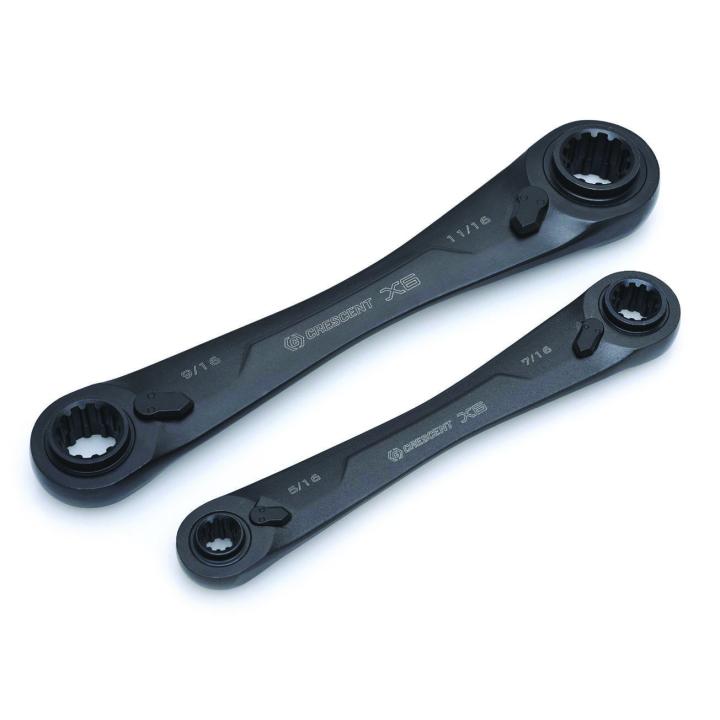 Crescent Tools CX6DBS2 2 Pc. X6™ 4-in-1 Black Oxide Spline Ratcheting SAE Wrench Set Supply