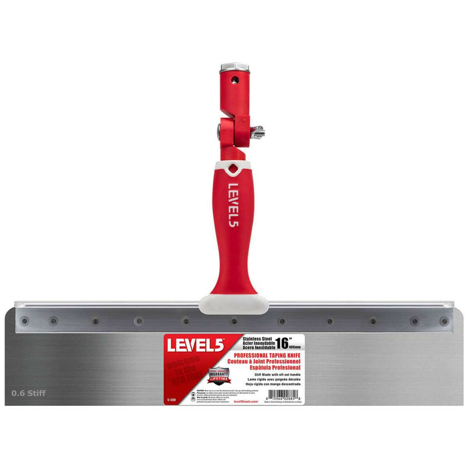 Level5 5-388 16″ Stainless Steel 0.6mm Stiff Blade Offset Taping Knife Discount