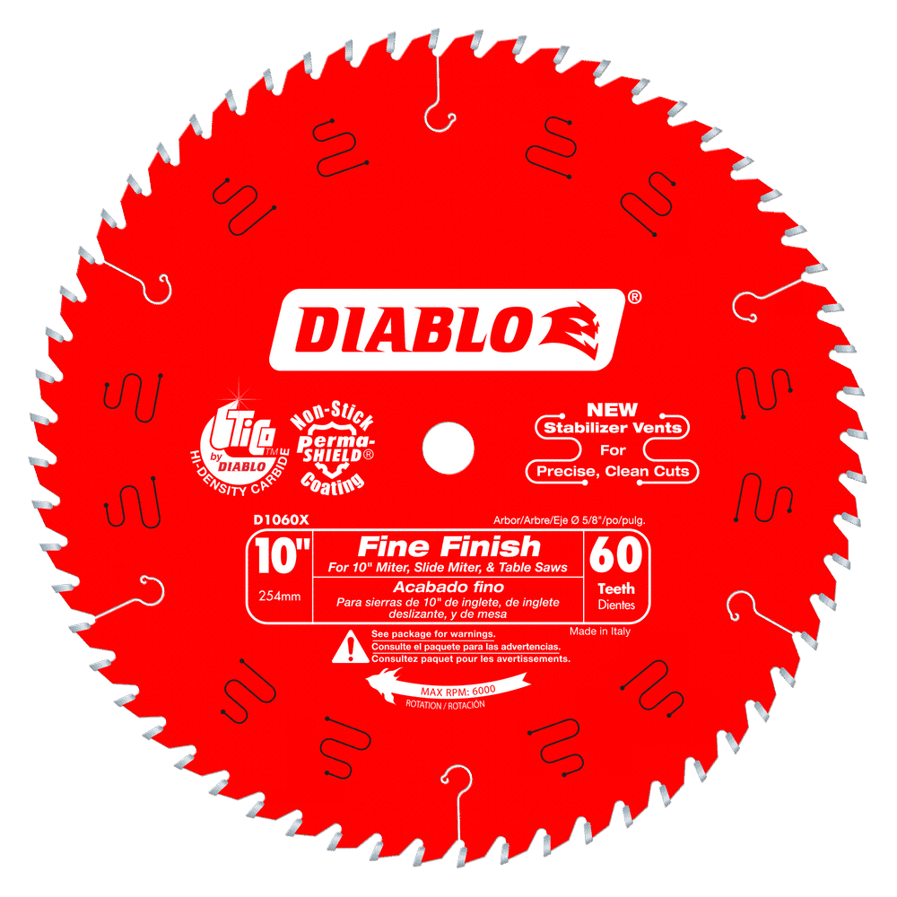 Diablo Tools D1060X 10 in. x 60 Tooth Fine Finish Saw Blade Fashion